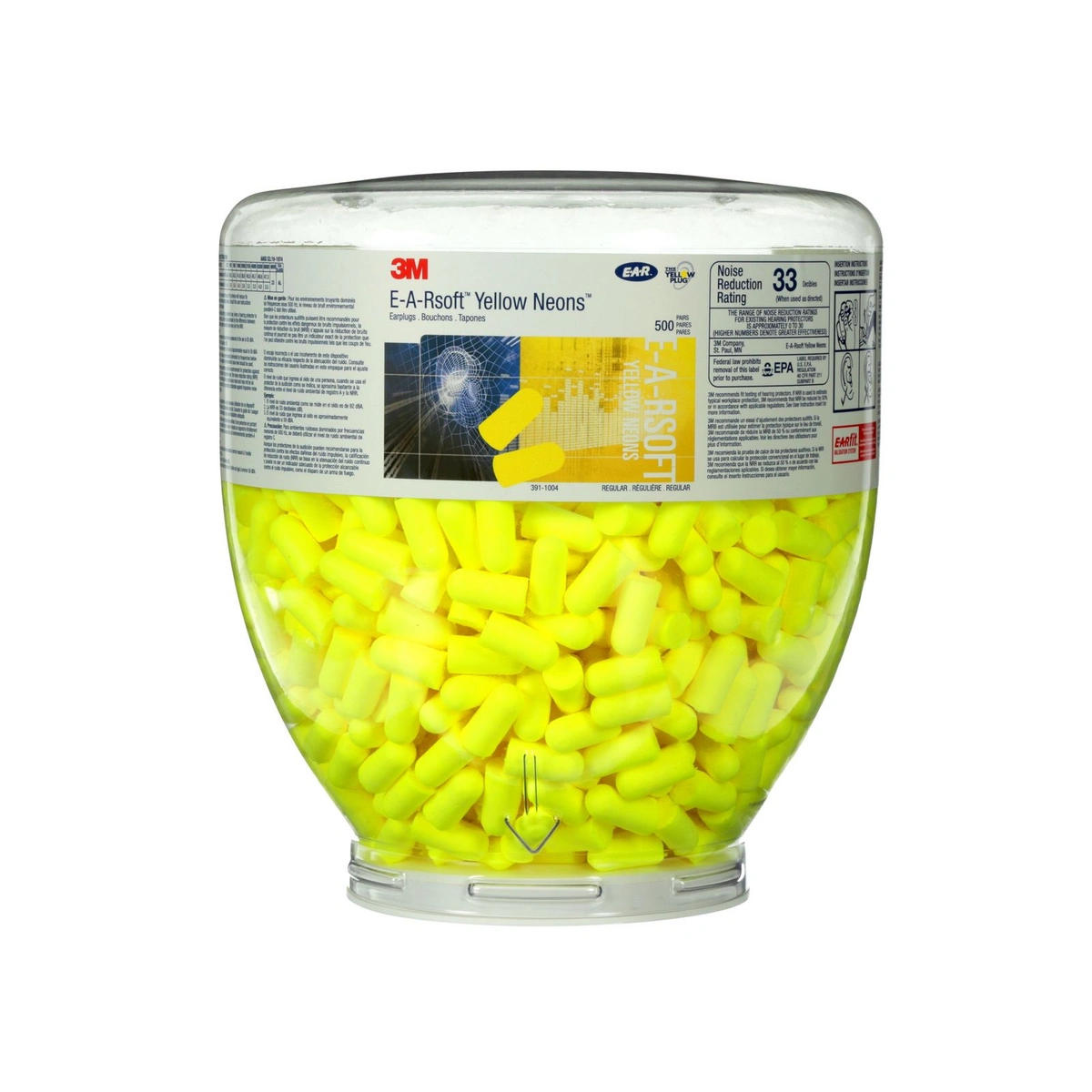 3m-e-a-rsoft-yellow-neons-one-touch-refill-earplugs-391-1004-frontside
