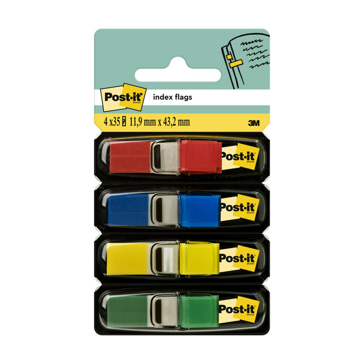 post-it-index-flags-small-yellow-red-blue-and-green-35-flags-4-dispensers-683-4-cfip