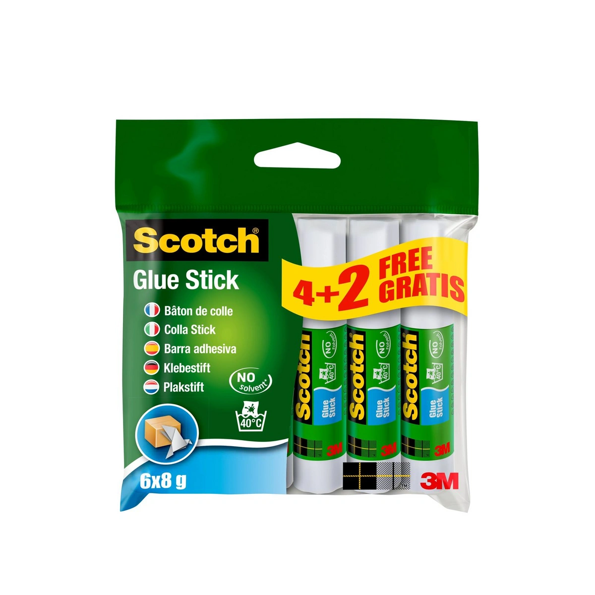 klej w sztyfcie scotch do papieru 8g 4 szt 2 gratis