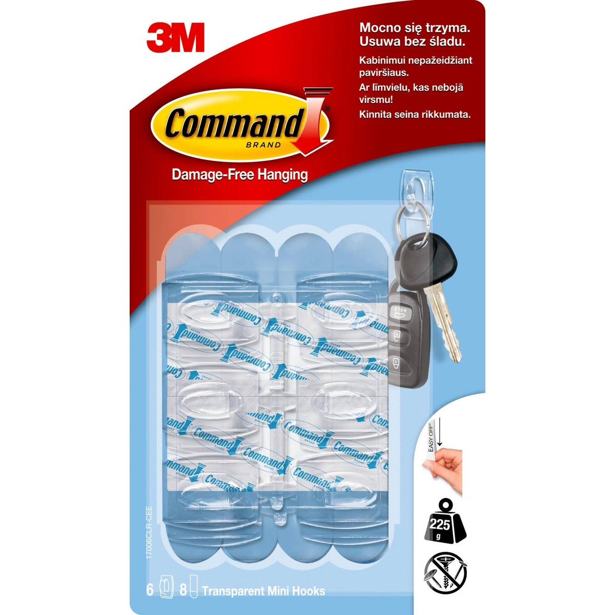 command przezroczyste haczyki 17006 clr male 6 haczykow 8 malych paskow