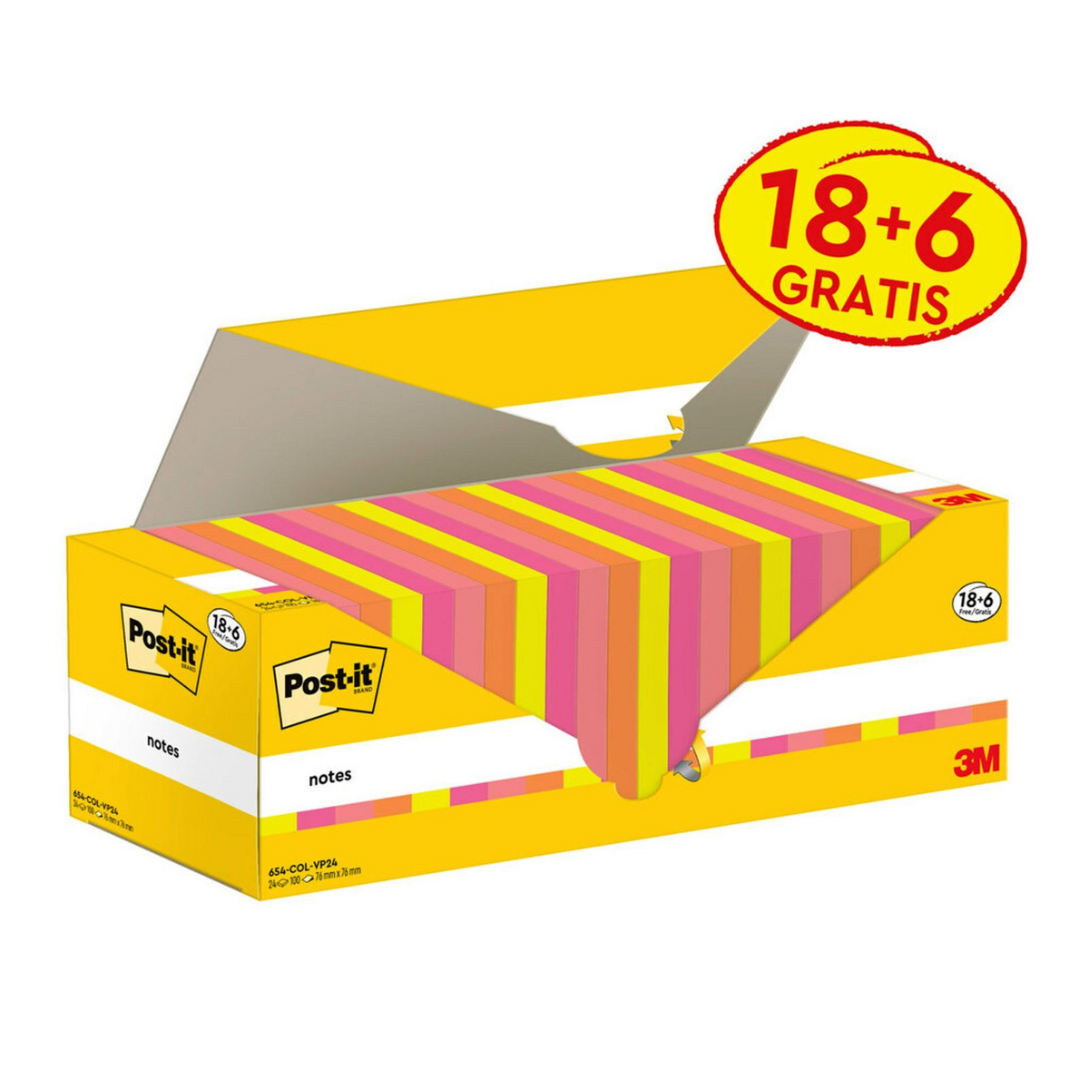 post-it-notes-color-value-pack-654-col-vp24-gratis-cardboard-pack