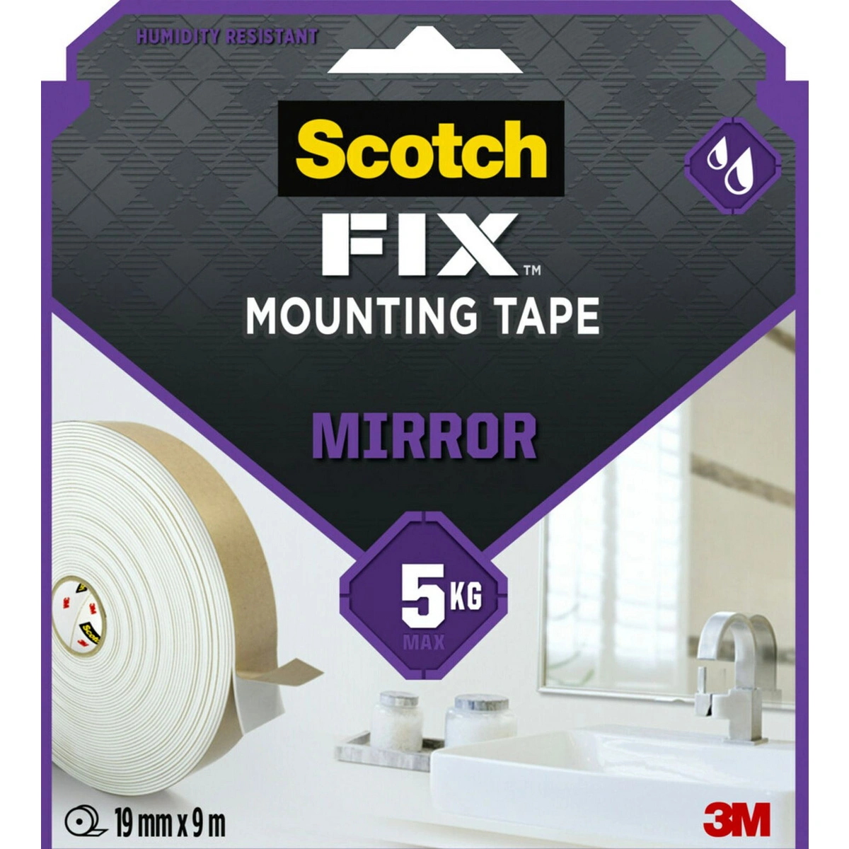scotch-fix dwustronna tasma montazowa do luster 4496w-long-f 19 mm 9 m 1 rolka opakowanie